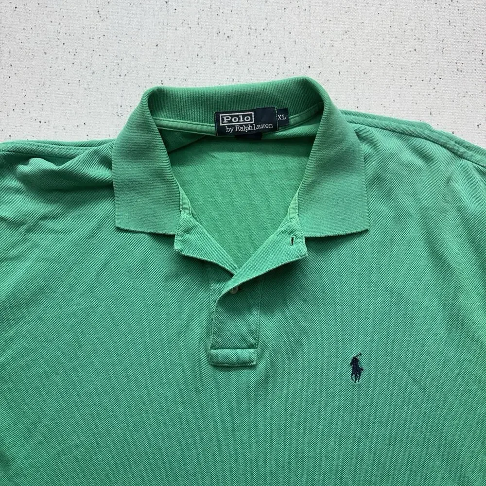Polo Ralph Lauren Shirt Mens XL Green Classic Fit Short Sleeve Cotton Pique Logo